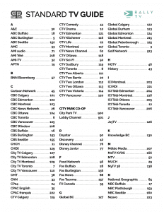 City Park Co-Op Standard TV Guide